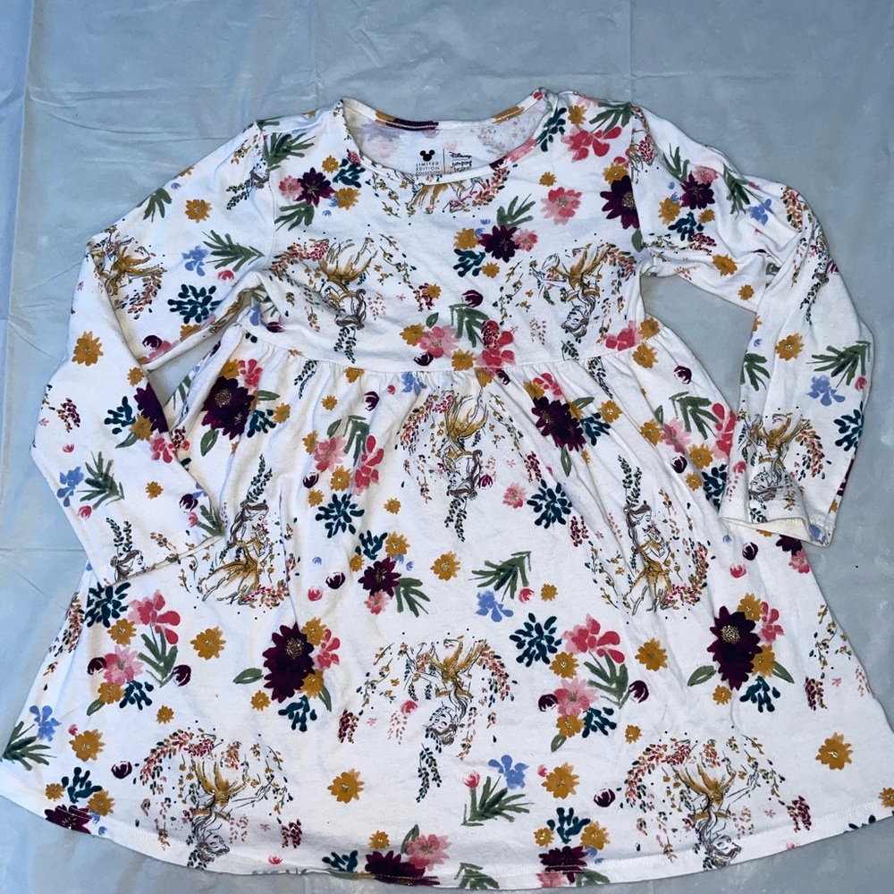 Disney Belle print long sleeve cotton dress
